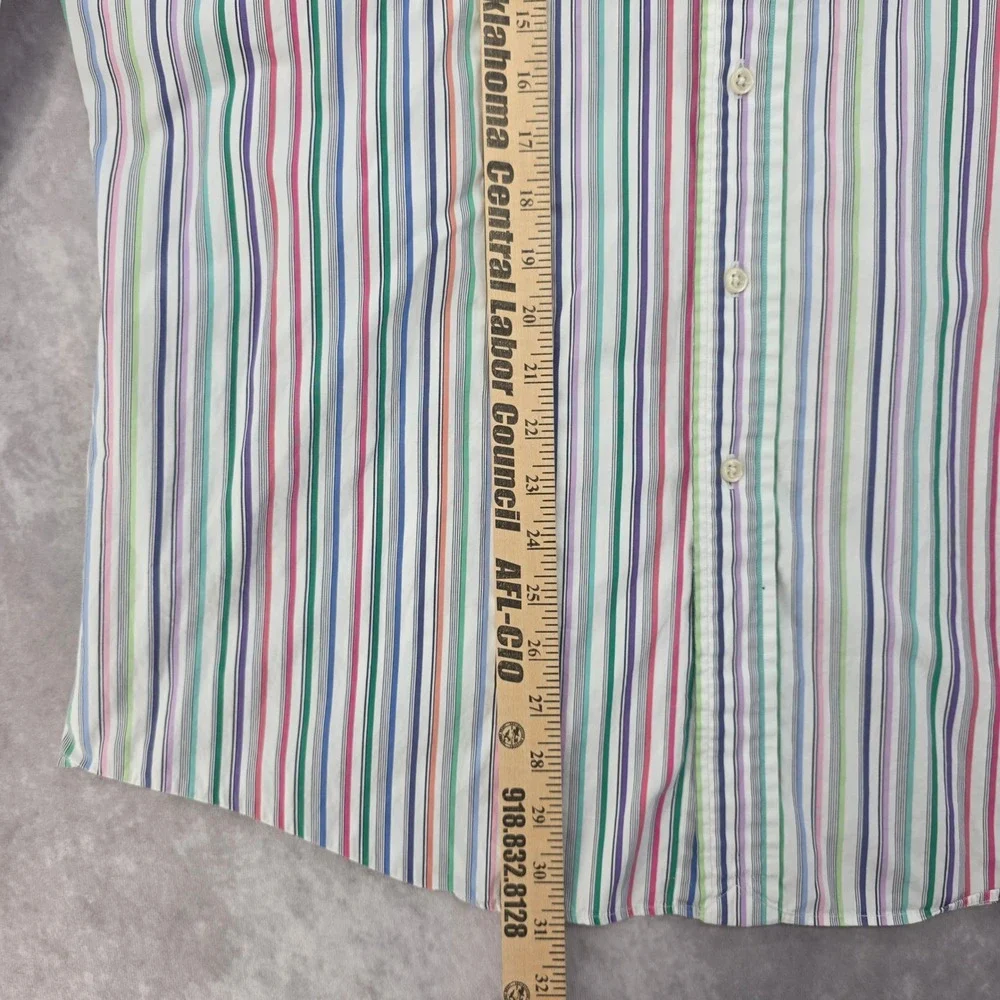 Polo Ralph Lauren Mens XL Button Down Shirt Multi Color Striped Custom Fit Pony‎